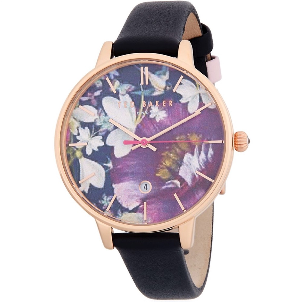 🆕 TED BAKER Womens Watch Floral 🌺 Leather Band